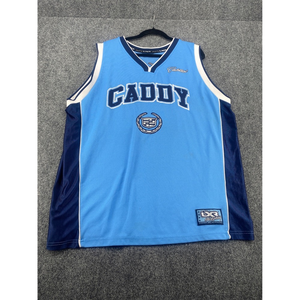 Straight Ballin Athletics Cadillac Caddy Jersey Mens XL Blue Basketball 22 Y2K